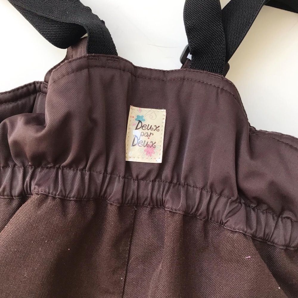 Deux par deux pink/brown snow bib GUC 5T - Picture 6 of 6